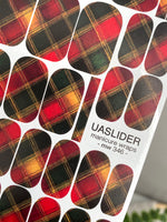 Tartan Plaid Manicure Wraps — Red Green & Black | mw-346