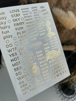 Nail Water Decal Fg-073 | Gold Foil Water Slide Nail Decals | Bold Words & Lettering - UASLIDER