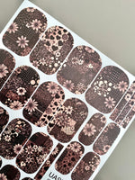 Floral Patchwork Manicure Wraps — Hearts & Daisies | mw-351