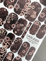 Floral Patchwork Manicure Wraps — Hearts & Daisies | mw-351