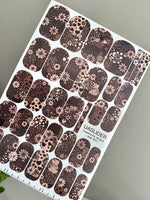Floral Patchwork Manicure Wraps — Hearts & Daisies | mw-351