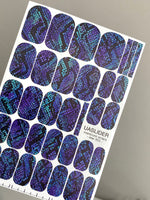 Blue Snakeskin Manicure Wraps — Purple Reptile Texture | mw-353