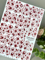 Red Rose Manicure Wraps — Tiny Floral Print | mw-357