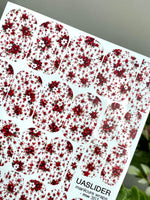 Red Rose Manicure Wraps — Tiny Floral Print | mw-357