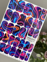 Neon Swirl Manicure Wraps — Psychedelic Marble | mw-362