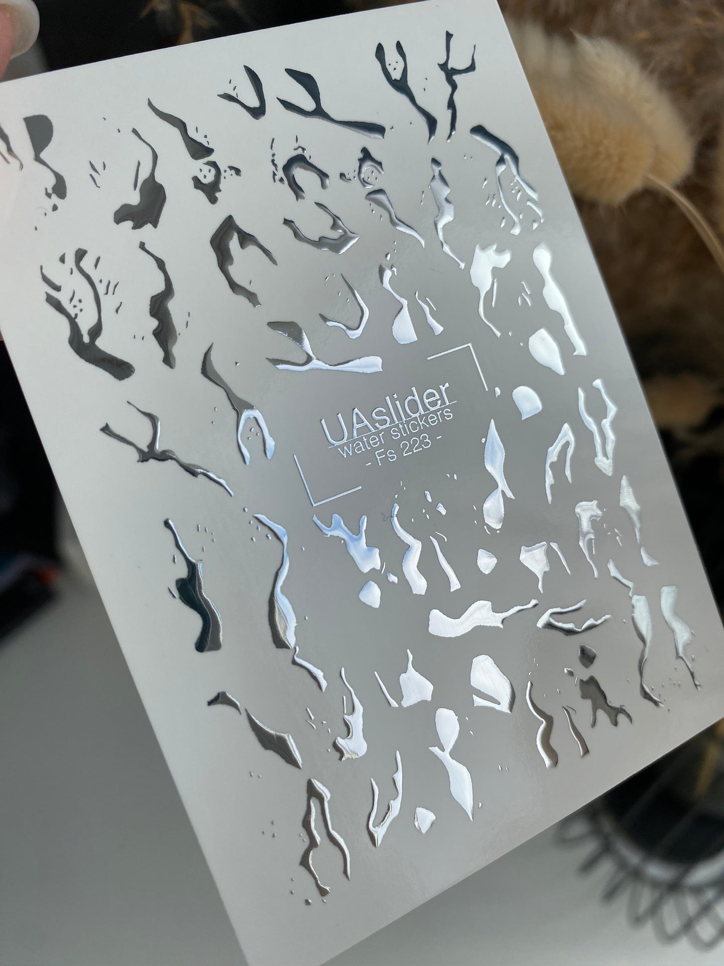 ملصق أظافر مائي Fs-223 | ملصقات أظافر انزلاق مائي تأثير الدخان | تصميم فن أظافر تجريدي متدفق