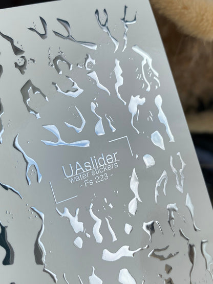 ملصق أظافر مائي Fs-223 | ملصقات أظافر انزلاق مائي تأثير الدخان | تصميم فن أظافر تجريدي متدفق