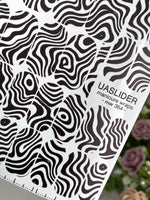 Op Art Wave Manicure Wraps — Black & White Swirls | mw-364