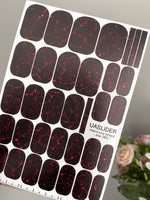 Lava Crackle Manicure Nail Wraps — Black & Red Veins | mw-365