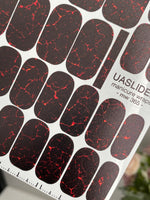 Lava Crackle Manicure Nail Wraps — Black & Red Veins | mw-365