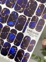Cobalt Stone Manicure Nail Wraps — Beige Crackle Veins | mw-367
