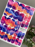 Retro Waves Manicure Wraps — Layered Color Bands | mw-368
