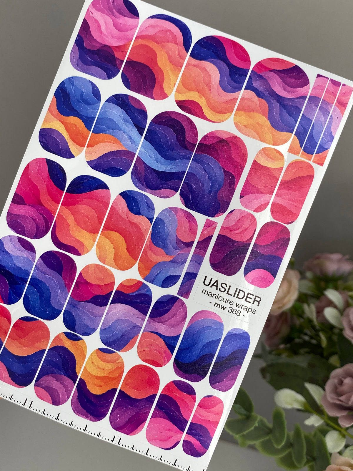 Retro Waves Manicure Wraps — Layered Color Bands | mw-368