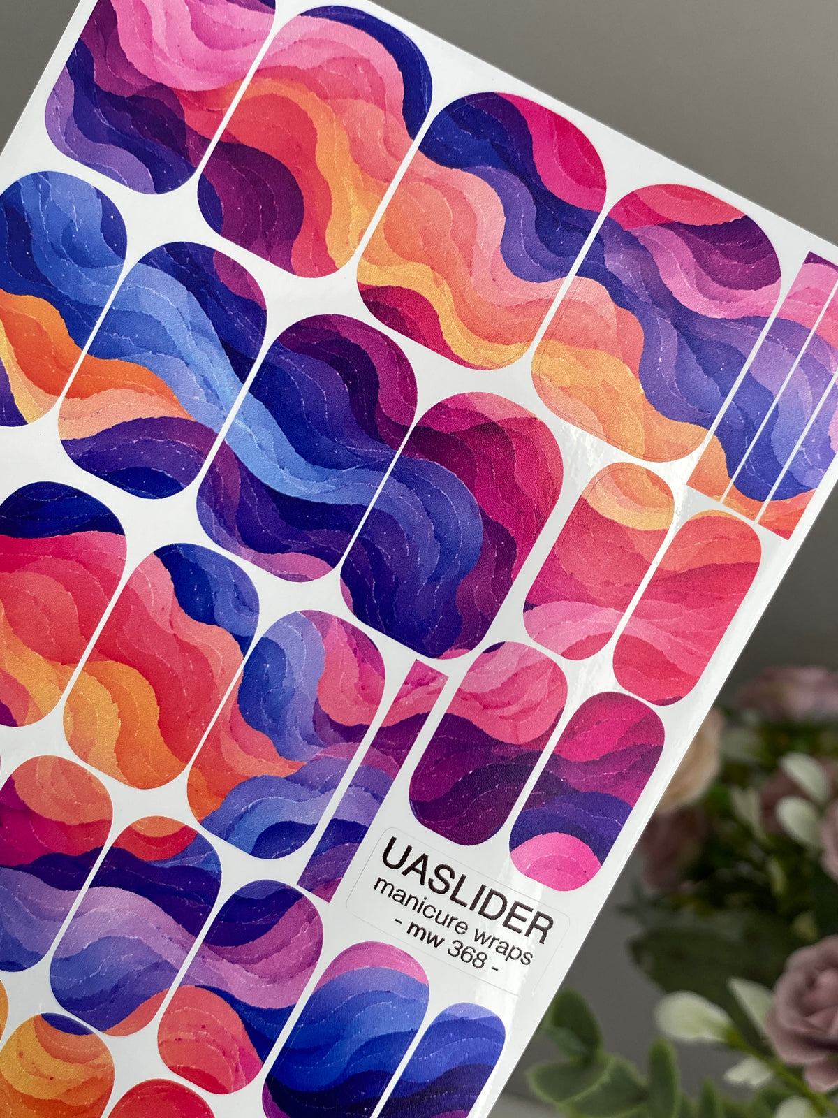 Retro Waves Manicure Wraps — Layered Color Bands | mw-368