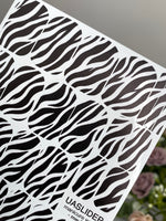 Zebra Stripe Manicure Wraps — Black & White Animal Print | mw-369