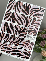 Pink Zebra Manicure Wraps — Black Stripes & Rose Lines | mw-372