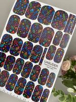 Neon Christmas Manicure Wraps — Trees & Snowflakes | mw-344