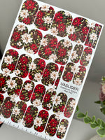 Poinsettia Manicure Wraps — Christmas Florals | mw-342