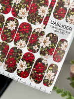 Poinsettia Manicure Wraps — Christmas Florals | mw-342