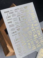 Nail Water Decal Fg-086 | Gold Foil Water Slide Nail Decals | Trendy Phrases & Word Art - UASLIDER