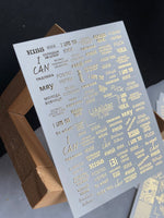 Nail Water Decal Fg-086 | Gold Foil Water Slide Nail Decals | Trendy Phrases & Word Art - UASLIDER