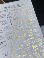 Nail Water Decal Fg-086 | Gold Foil Water Slide Nail Decals | Trendy Phrases & Word Art - UASLIDER