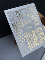 Nail Water Decal Fg-084 | Gold Foil Water Slide Nail Decals | Geometric & Abstract Patterns - UASLIDER