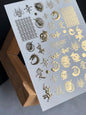 Nail Water Decal Fg-094 | Water Slide Nail Decals | Gold Dragons & Asian Calligraphy