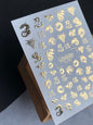 Nail Water Decal Fg-093 | Water Slide Nail Decals | Gold Dragons & Asian Symbols