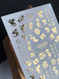 Nail Water Decal Fg-095 | Water Slide Nail Decals with Gold Dragons | Asian Symbols