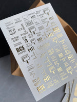Nail Water Decal Fg-110 | Water Slide Nail Decals with Gold Ukrainian Quotes | Modern Typography - UASLIDER