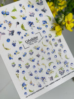 Nail Water Decal NCg-084 | Water Slide Nail Decals Blueberries | Fresh Berry Nail Art - UASLIDER