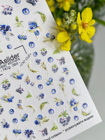 Nail Water Decal NCg-084 | Water Slide Nail Decals Blueberries | Fresh Berry Nail Art - UASLIDER