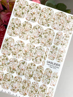Magnolia Manicure Nail Wraps — Ivory Floral Crackle | mw-070