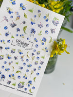 Nail Water Decal NCg-084 | Water Slide Nail Decals Blueberries | Fresh Berry Nail Art - UASLIDER