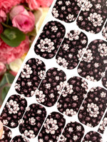 Dark Peony Manicure Nail Wraps — Blush Floral Pattern | mw-057