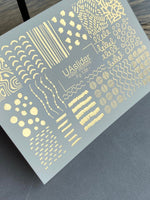 Nail Water Decal Fg-138 | Water Slide Nail Decals with Gold Abstract Lines and Dots | Minimalist Nail Art - UASLIDER