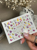 Nail Water Decal CF-275 | Butterfly Water Slide Nail Decals | Colorful Butterflies, Leaves & Magic Quotes - UASLIDER