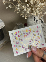 Nail Water Decal CF-275 | Butterfly Water Slide Nail Decals | Colorful Butterflies, Leaves & Magic Quotes - UASLIDER
