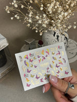 Nail Water Decal CF-275 | Butterfly Water Slide Nail Decals | Colorful Butterflies, Leaves & Magic Quotes - UASLIDER