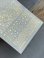 Nail Water Decal Fg-118 | Water Slide Nail Decals with Gold Stars & Dots | Cosmic Shine - UASLIDER