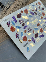 Nail Water Decal CF-272 | Autumn Water Slide Nail Decals | Colorful Fall Leaves & Hello Autumn Quotes - UASLIDER