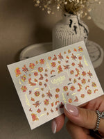 Nail Water Decal CF-281 | Autumn Floral Water Slide Nail Decals | Fall Bouquets & Leaves - UASLIDER