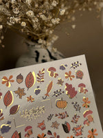 Nail Water Decal CF-287 | Autumn Forest Water Slide Nail Decals | Foxes, Pumpkins & Cozy Accents - UASLIDER