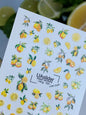 Nail Water Decal NCg-100 | Water Slide Nail Decals Lemon Fruits | Citrus Nail Water Decals