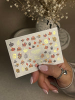 Nail Water Decal CF-280 | Autumn Water Slide Nail Decals | Fall Leaves, Coffee & Quotes - UASLIDER