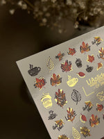 Nail Water Decal CF-280 | Autumn Water Slide Nail Decals | Fall Leaves, Coffee & Quotes - UASLIDER