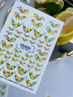 Nail Water Decal NCg-099 | Water Slide Nail Decals Lemon Branch French | Citrus Nail Water Decals - UASLIDER