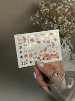 Nail Water Decal CF-276 | Autumn Water Slide Nail Decals | Fall Leaves, Gold Accents & Seasonal Quotes - UASLIDER