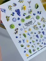Nail Water Decal NCg-103 | Water Slide Nail Decals Grapes & Olives | Mediterranean Nail Water Decals - UASLIDER